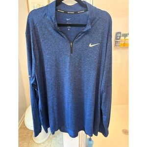 Nike Running Dri-FIT 1/4 Zip Pullover Men's 3XL Blue Heather Running Top